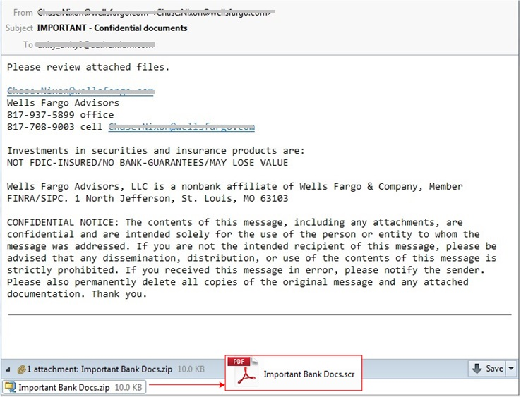Wells Fargo Malware Scam