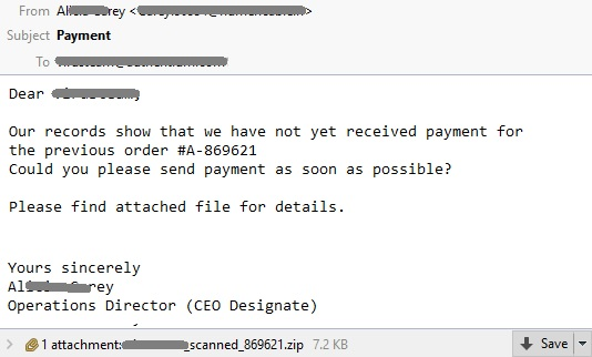 Locky's Spam Email