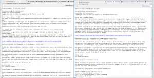 Zwei Beispiele der aktuellen Phishing--E-Mails, Betreffzeilen von Stock-Spam