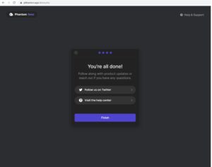 Final screen of the Phantom phishing kit