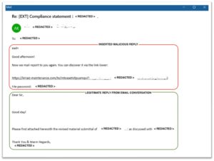 Hijacked email reply